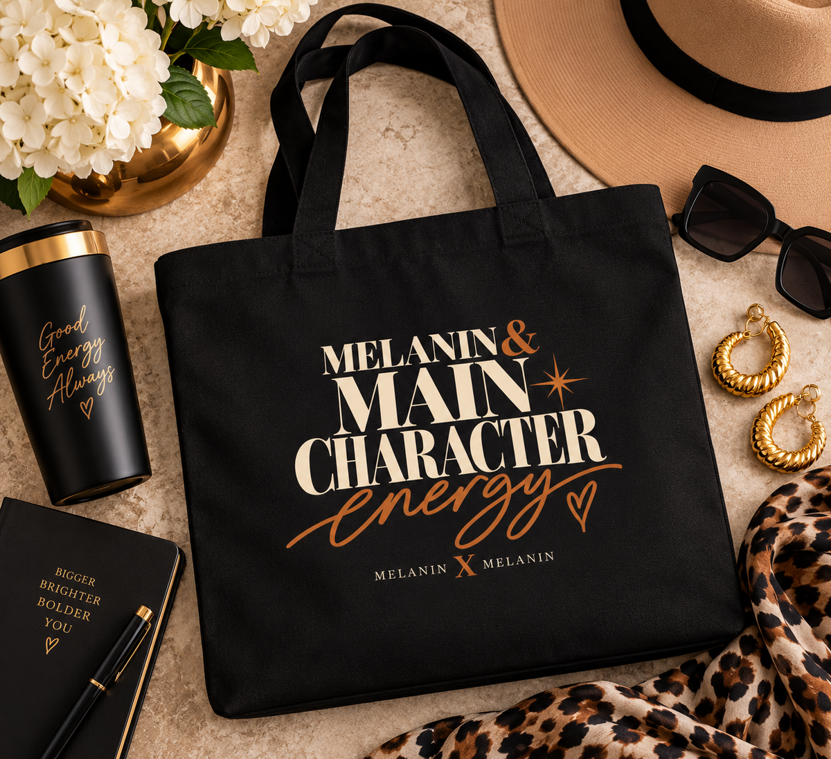 Melanin & Main Character Energy Tote | Melanin X Melanin