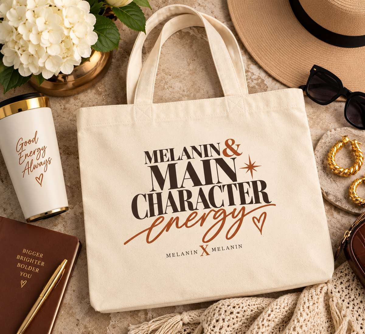 Melanin & Main Character Energy Tote | Melanin X Melanin
